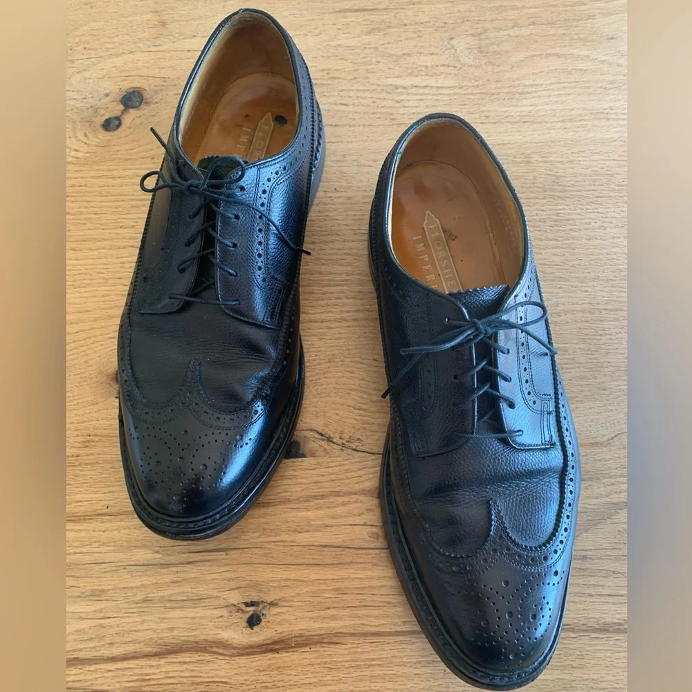 Florsheim Imperial‎ Vintage Black Wingtip Dress Shoe Men’s 10 1/2 Preowned